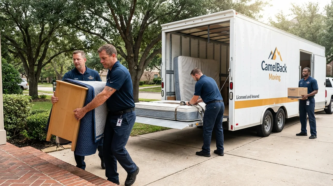 Crew loading residential truck for cross-state move from Westfield, NJ