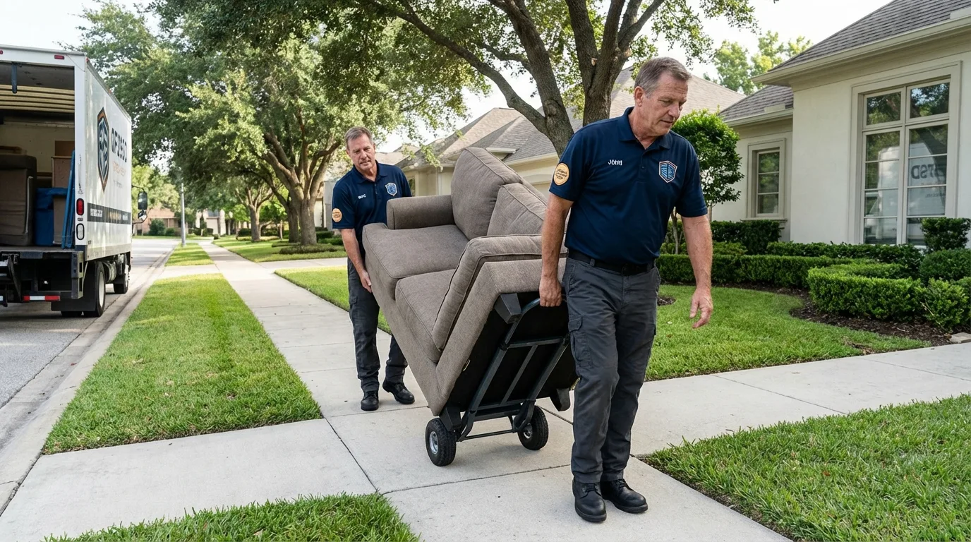 Local residential moving crew loading furniture in Westfield, NJ